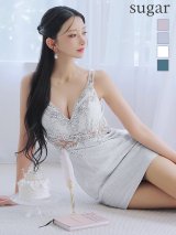 XSサイズあり【IRMA/イルマ】ラメニット/ ホルターネック/ バストカット/ ビジュー/ ノースリーブ/ タイト/ ミニドレス/ キャバドレス[OF2A]