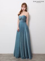【予約商品/5月下旬発送予定】【JEAN MACLEAN/ジャンマクレーン】ラメニット/ ベア/ タック/ ハイウエスト/ フレア/ ロングドレス/ キャバドレス long[OF2A]