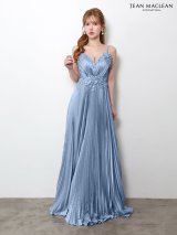 【予約商品/5月下旬発送予定】【JEAN MACLEAN/ジャンマクレーン】立体フラワー/ 刺繍/ プリーツ/ キャミソール/ Aライン/ フレア/ レース/ サテン/ ウエストマーク/ ストレッチ/ ロングドレス/ キャバドレス long[OF2A]