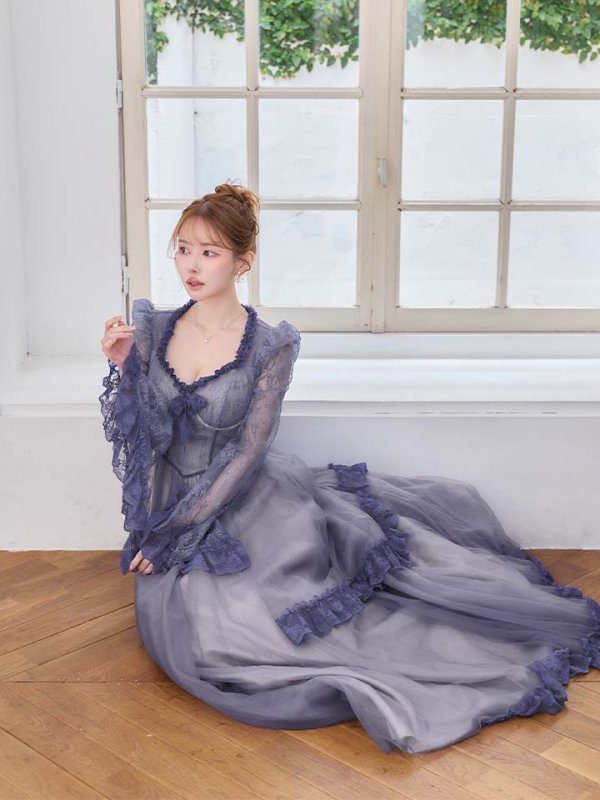 サルヴィアブルー　モデル：ゆめ　身長：160cm　着用サイズ：Sサイズ