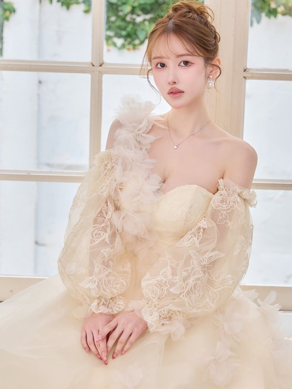 クリームイエロー　モデル：ゆめ　身長：160cm　着用サイズ：Sサイズ