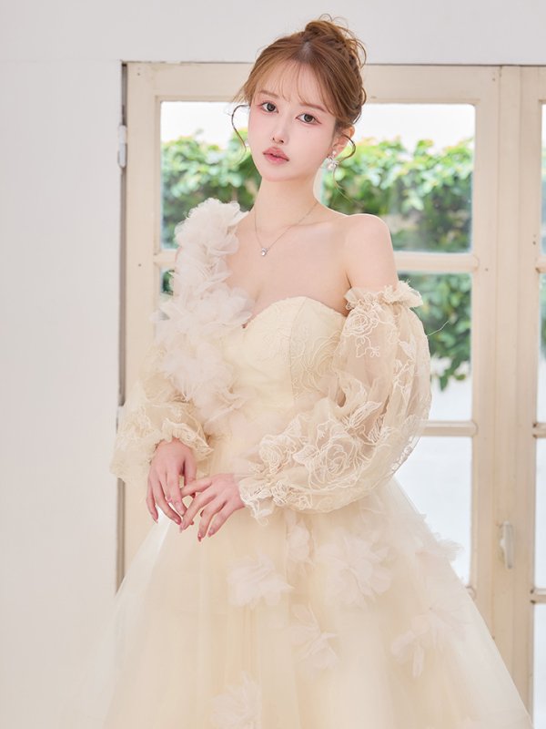クリームイエロー　モデル：ゆめ　身長：160cm　着用サイズ：Sサイズ