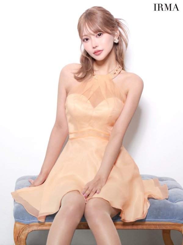 ライトオレンジ　モデル：如月れい　身長：156cm　着用サイズ：Sサイズ