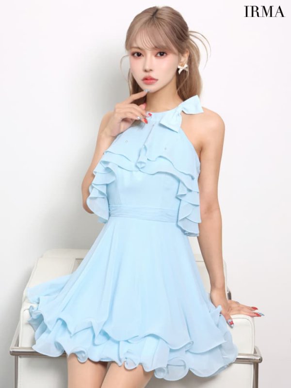 ブルー　モデル：如月れい　身長：156cm　着用サイズ：Sサイズ