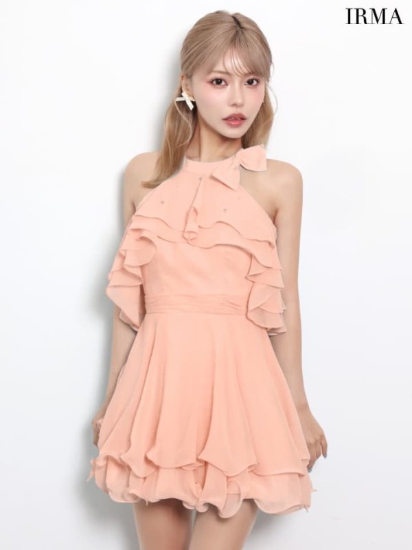 シャーベットオレンジ　モデル：如月れい　身長：156cm　着用サイズ：Sサイズ