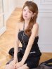 ブラック モデル：まりん　身長：164cm　着用サイズ：Sサイズ