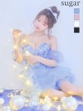 XSサイズあり【IRMA/イルマ】2way/ パフスリーブ付き/ ベア/ オフショルダー/ 立体フラワー/ 刺繍レース/ 2段フリル/ ティアード/ ウエストシアー/ ビジュー/スピンドル/ フリル/ Aライン/ フレア/ ミニドレス/ キャバドレス[OF2A]