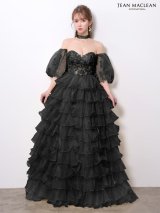 【予約商品/6月下旬発送予定】【JEAN MACLEAN/ジャンマクレーン】2WAY/ シアー/ チョーカー/ フラワーレース/ フリル/ ネット/ オーガンジー/ ティアード/ オフショル/ 半袖/ パフスリーブ/ プリンセス/ ロングドレス/ キャバドレス long[OF2A]
