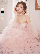【予約商品/6月下旬発送予定】【JEAN MACLEAN/ジャンマクレーン】2WAY/ シアー/ チョーカー/ フラワーレース/ フリル/ ネット/ オーガンジー/ ティアード/ オフショル/ 半袖/ パフスリーブ/ プリンセス/ ロングドレス/ キャバドレス long[OF2A]