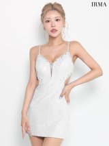 【予約商品/8月下旬発送予定】XSサイズあり【IRMA/イルマ】ラメニット/ スパンコール/ サイドシアー/ ストレッチ/ キャミソール/ タイト/ ミニドレス/ キャバドレス[OF2A]