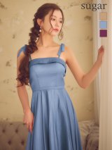 【予約商品/9月下旬発送予定】【JEAN MACLEAN/ジャンマクレーン】サテン/ レース/ リボン/ キャミソール/ ストレッチ/ Aライン/ フレア/ ワンピース/ ミディアムドレス/ キャバドレス[OF2A]