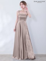 【予約商品/9月下旬発送予定】【JEAN MACLEAN/ジャンマクレーン】2WAY/ レース/ キャミソール/ リボン/ スピンドル/ ストレッチサテン/ Aライン/ フレア/ ロングドレス/ キャバドレス long[OF2A]