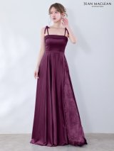 【予約商品/9月下旬発送予定】【JEAN MACLEAN/ジャンマクレーン】2WAY/ レース/ キャミソール/ リボン/ スピンドル/ ストレッチサテン/ Aライン/ フレア/ ロングドレス/ キャバドレス long[OF2A]