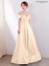 【予約商品/9月下旬発送予定】【JEAN MACLEAN/ジャンマクレーン】2WAY/ ベアトップ/ オフショルダー/ スリット/ スピンドル/ ブライトタフタ/ Aライン/ フレア/ ロングドレス/ キャバドレス long[OF2A]