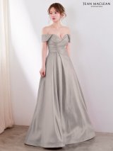 【予約商品/9月下旬発送予定】【JEAN MACLEAN/ジャンマクレーン】2WAY/ ベアトップ/ オフショルダー/ スリット/ スピンドル/ ブライトタフタ/ Aライン/ フレア/ ロングドレス/ キャバドレス long[OF2A]