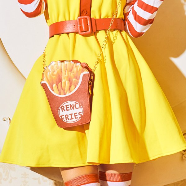 画像6: 【SALE!!】【即日発送】ハンバーガーショップガール/ウェイトレスコスプレ/フレアスカート/ロングスリーブ/Aライン【ハロウィン3点セット】【S-XLサイズ/1カラー】(B017SB/STEE07R)[HC03]