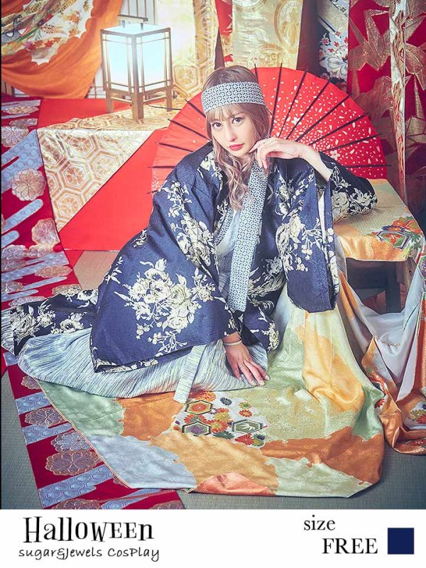 画像1: 【値下げ！】【即日発送】【ハロウィン5点セット】迫力のあるインスタ映え確実な侍/サムライコスプレセット【フリーサイズ/1カラー】[YMT]