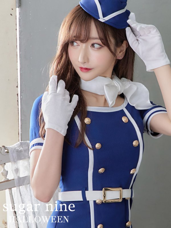 画像8: 【即日発送】CAコスプレセット【ハロウィン】5点セット CAコスプレセット [OF01]