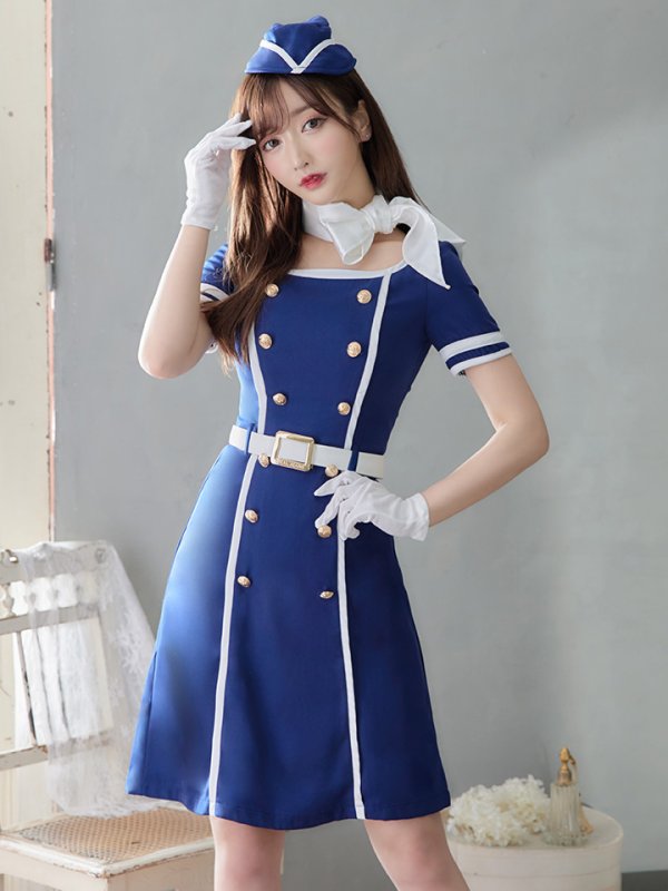 画像4: 【即日発送】CAコスプレセット【ハロウィン】5点セット CAコスプレセット [OF01]