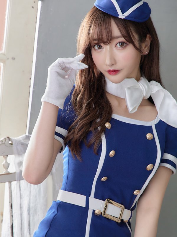 画像10: 【即日発送】CAコスプレセット【ハロウィン】5点セット CAコスプレセット [OF01]