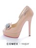 画像10: sugarコラボ商品【COMEX】2color/ 14cmヒール/ ビジューバックル/ アンクルストラップ付き/ オープントゥパンプス[OF02]