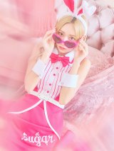 【即日発送】【ハロウィン】ピンクドールバニーコスプレ【コスプレ5点セット】（5722meganeSB）【S-XLサイズ/1カラー】[HC02]