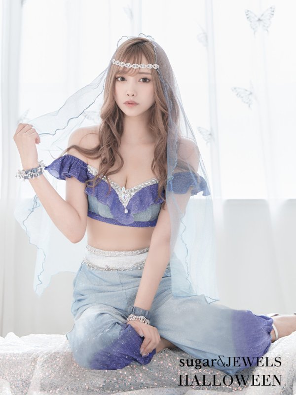 画像1: 【即日発送】アラビアンガール/アラジンコスプレセット【ハロウィン4点セット】【S-Mサイズ/2カラー】[YMT]
