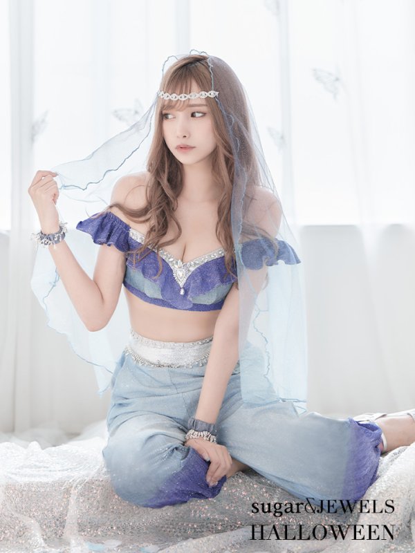 画像2: 【即日発送】アラビアンガール/アラジンコスプレセット【ハロウィン4点セット】【S-Mサイズ/2カラー】[YMT]
