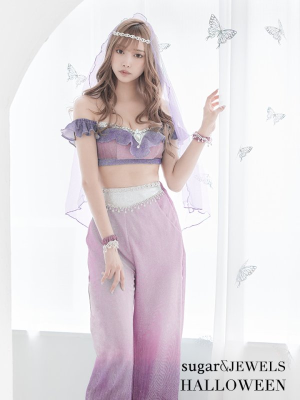 画像1: 【即日発送】アラビアンガール/アラジンコスプレセット【ハロウィン4点セット】【S-Mサイズ/2カラー】[YMT]
