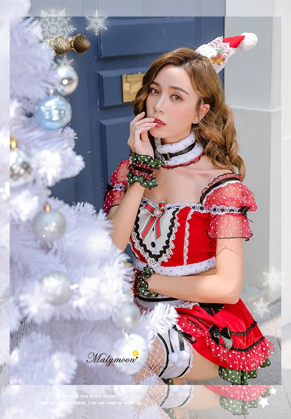 画像7: 【即日発送】【クリスマスコスプレ7点セット】【Malymoon/マリームーン】パフスリーブサンタクロース[YMT]