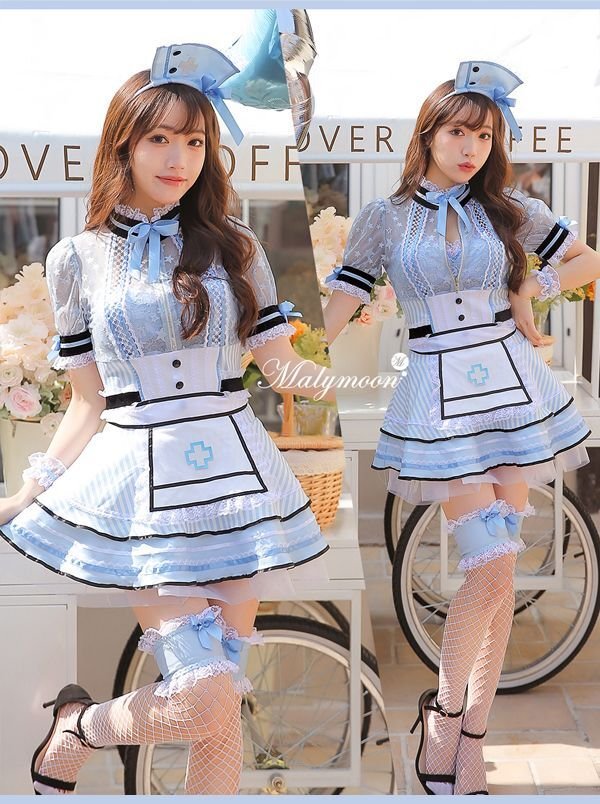 画像17: 【即日発送】ジッパーナース【マリームーン】【ハロウィンコスプレ7点セット】【フリーサイズ/2カラー】[OF04]