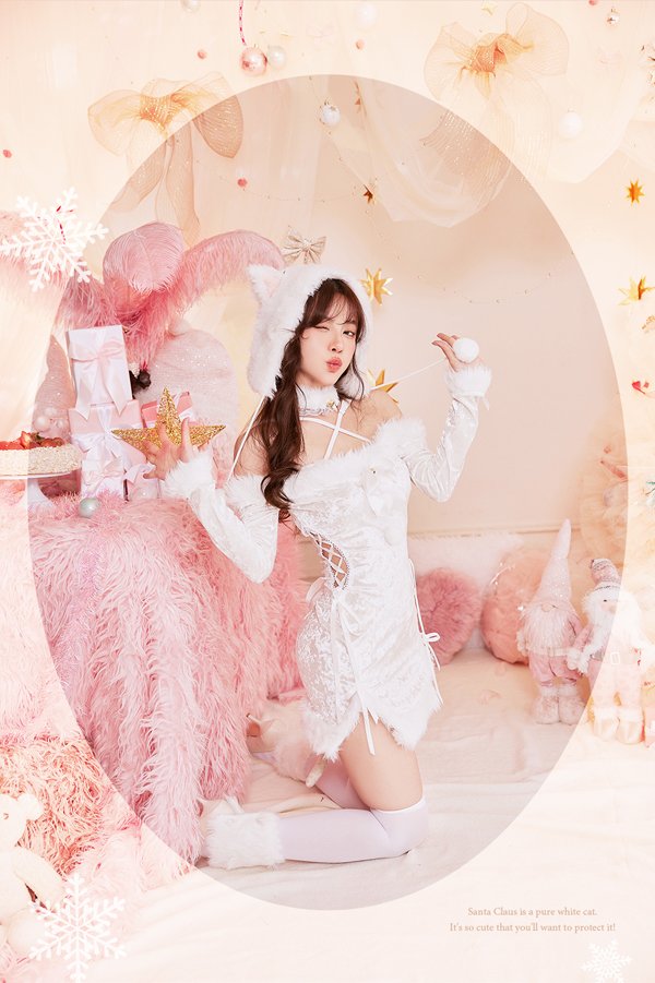 画像7: 【即日発送】【クリスマスコスプレ5点セット】【Malymoon/マリームーン】ホワイトキャットサンタ【フリーサイズ/1カラー】[OF03]