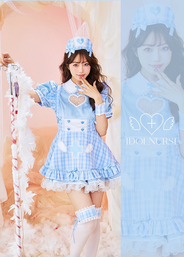 画像8: 【即日発送】アイドルチェックナース【マリームーン】【ハロウィンコスプレ5点セット】【フリーサイズ/2カラー】[HC03]