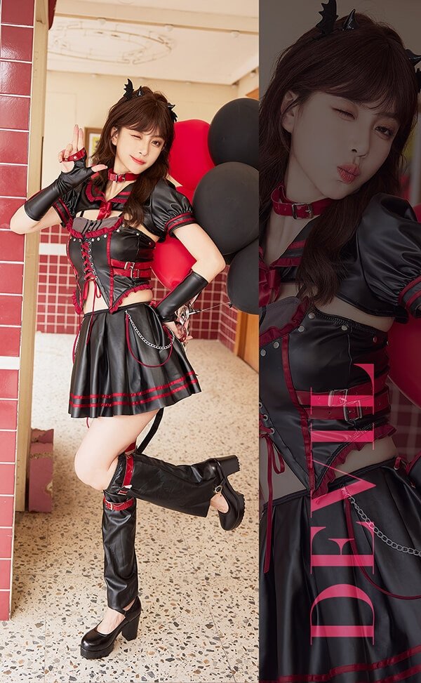 画像3: 【即日発送】ナイトメアセーラーデビル【マリームーン】【ハロウィンコスプレ7点セット】【フリーサイズ/2カラー】[YMT]
