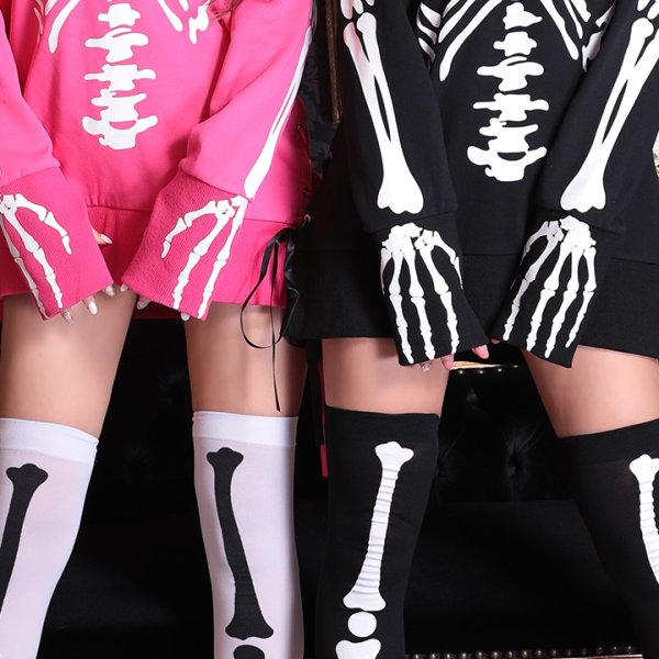 画像7: 【SALE!!】【即日発送】スカルプリントパーカーコスプレ【ハロウィン】【S-XLサイズ/2カラー】(7108sockSB B-W) [OF01]