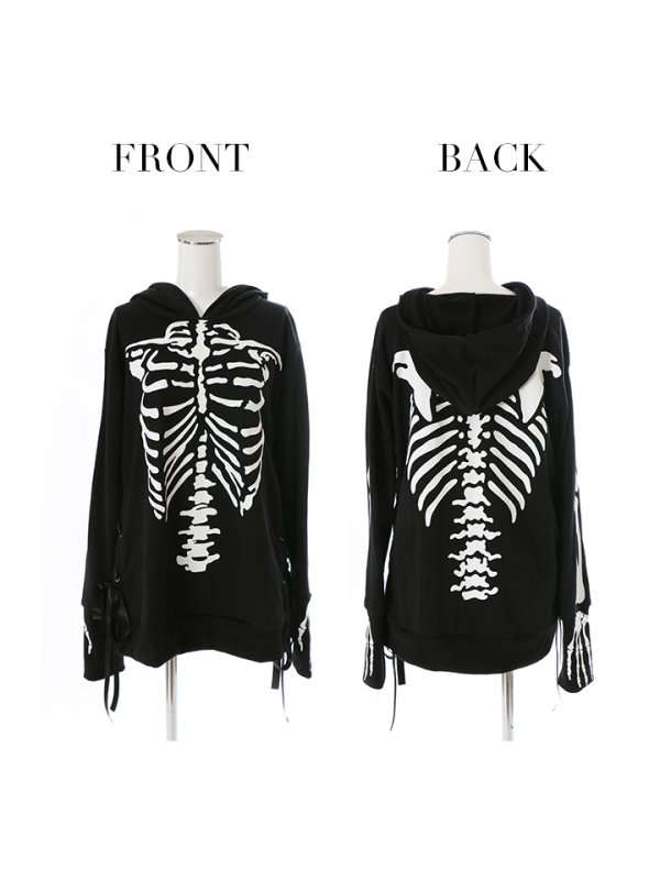 画像14: 【SALE!!】【即日発送】スカルプリントパーカーコスプレ【sugar nineハロウィン】【S-Mサイズ/2カラー】[HC03]