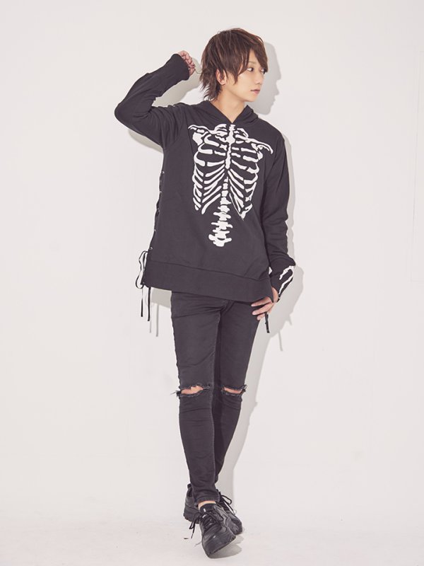 画像6: 【SALE!!】【即日発送】スカルプリントパーカーコスプレ【sugar nineハロウィン】【S-Mサイズ/2カラー】[HC03]