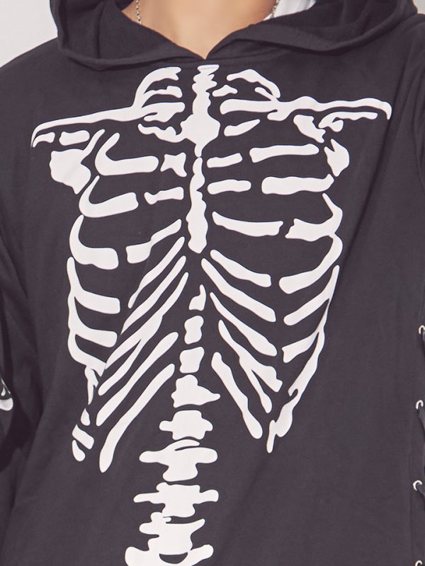 画像9: 【SALE!!】【即日発送】スカルプリントパーカーコスプレ【sugar nineハロウィン】【S-Mサイズ/2カラー】[HC03]