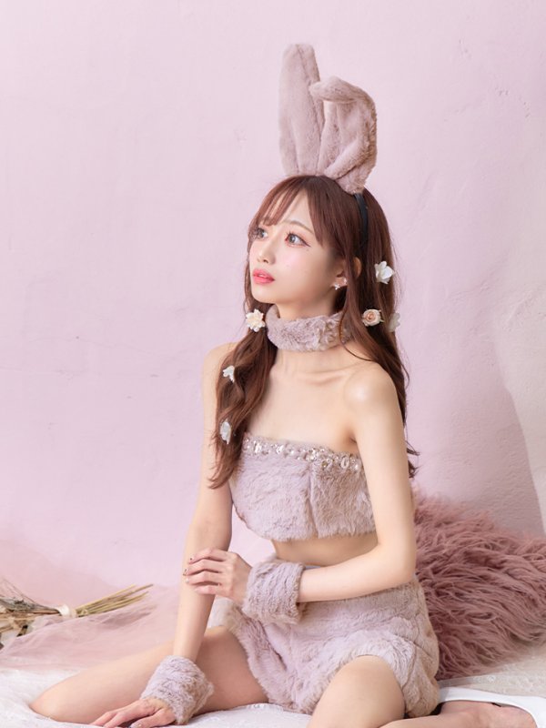 画像6: もこもこバニーコスプレ/アニマルコスプレセット【sugar nineハロウィンコスプレ6点セット】【FREEサイズ/4カラー】[HC03]