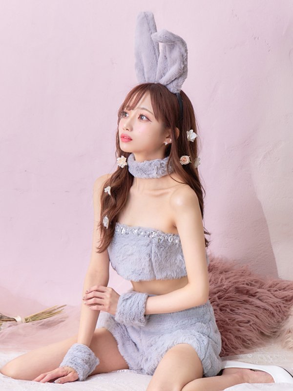 画像14: もこもこバニーコスプレ/アニマルコスプレセット【sugar nineハロウィンコスプレ6点セット】【FREEサイズ/4カラー】[OF01]
