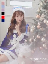 【即日発送！】【sugar nine サンタコス 4点セット】【S-XLサイズ/6カラー】グリッターリボン2段フレアサンタコスプレ[YMT]
