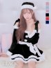 画像1: 【即日発送！】【サンタコス 4点セット】【S-XLサイズ/6カラー】グリッターリボン2段フレアサンタコスプレ[YMT] (1)