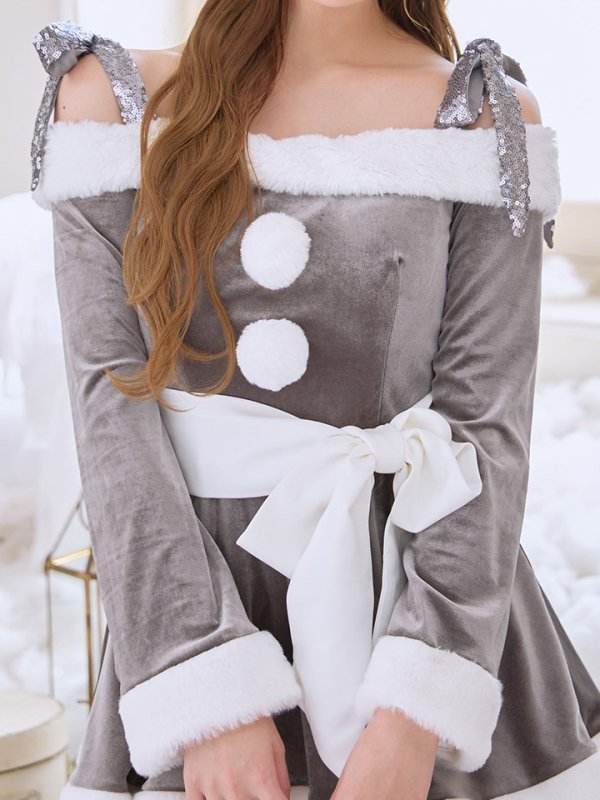 画像30: 【送料無料！】【サンタ】グリッターリボン2段フレアサンタコスプレ【コスプレ4点セット】【XS-XLサイズ/8カラー】[OF01]