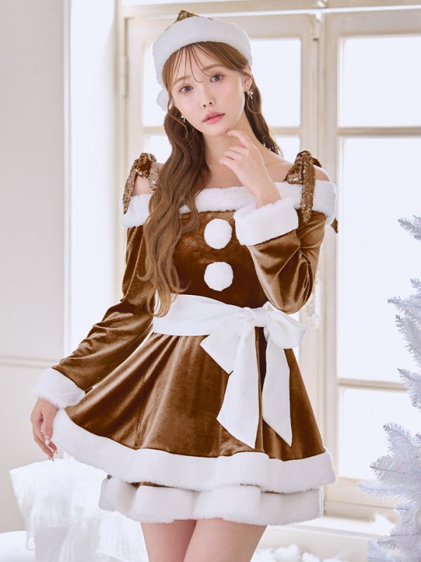 画像15: 【送料無料！】【サンタ】グリッターリボン2段フレアサンタコスプレ【コスプレ4点セット】【XS-XLサイズ/8カラー】[OF01]