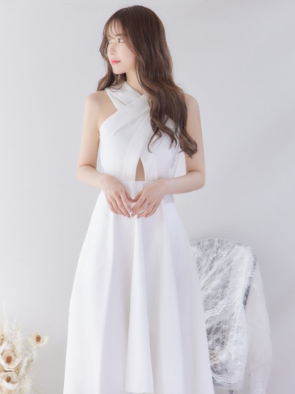 画像6: XS-Lサイズあり【Jessica/ジェシカ】ワンカラー/ バンテージ/ テールカット/ Aライン/ ワンピース/ マキシ丈/ キャバドレス【HC03】