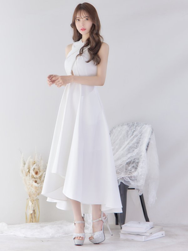 画像7: XS-Lサイズあり【Jessica/ジェシカ】ワンカラー/ バンテージ/ テールカット/ Aライン/ ワンピース/ マキシ丈/ キャバドレス【HC03】