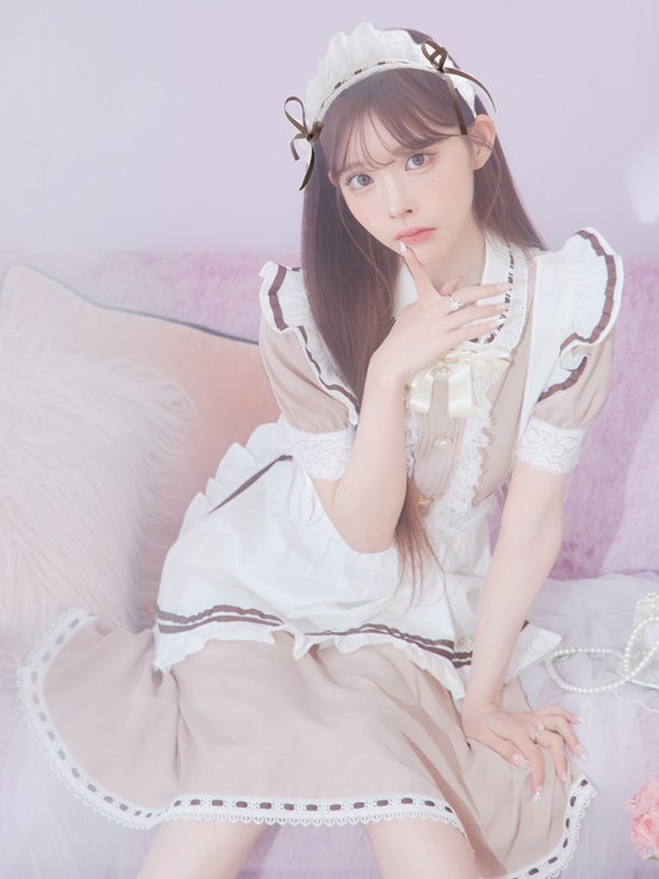 画像6: 【SALE!!】【即日発送】【ハロウィン】緩苺ちゃん着用 クラシカルメイドコスプレ 【コスプレ4点セット】【S-Lサイズ/2カラー】[OF01