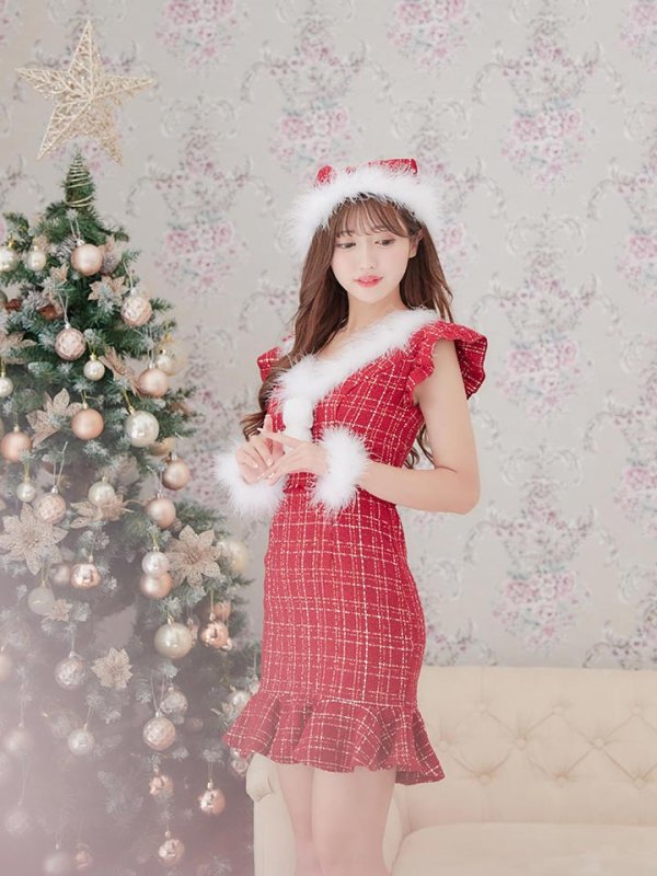 画像9: 【即日発送】ツイードマーメイドドレスサンタ【sugar nine サンタコス 4点セット】【S-XLサイズ/2カラー】[YMT]
