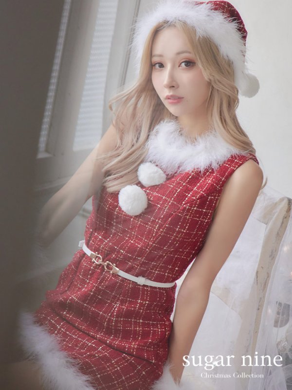 画像3: SALE!ミディアム丈/ ツイード/ ワンピースタイトサンタ【sugar nine サンタコス 5点セット】【XS-XLサイズ/3カラー】[YMT]