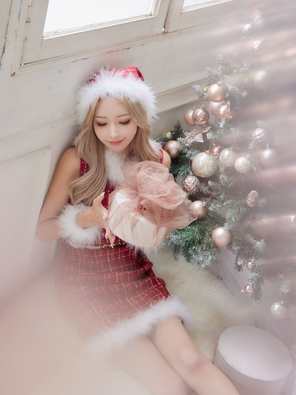 画像9: SALE!ミディアム丈/ ツイード/ ワンピースタイトサンタ【sugar nine サンタコス 5点セット】【XS-XLサイズ/3カラー】[YMT]